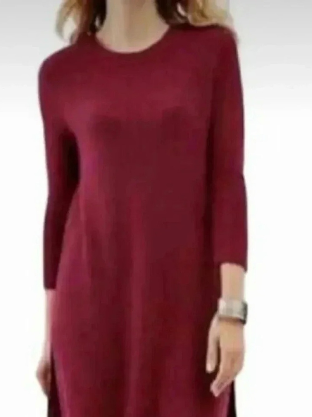 J.Jill Women’s Ribbed Tunic Top - Raspberry - Picture 5 of 5